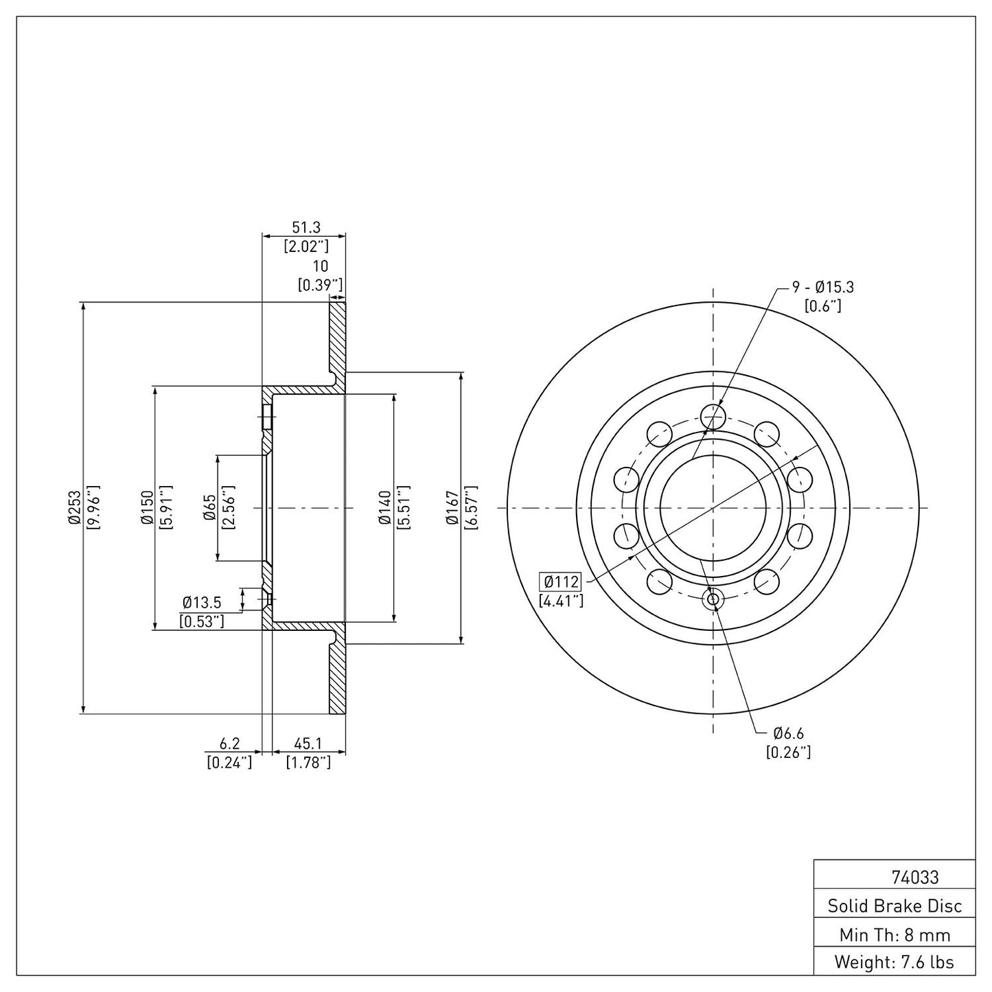 Dynamic Friction Company Disc Brake Rotor 600-74033