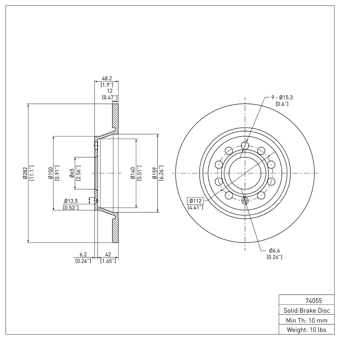 Dynamic Friction Company Disc Brake Rotor 600-74055