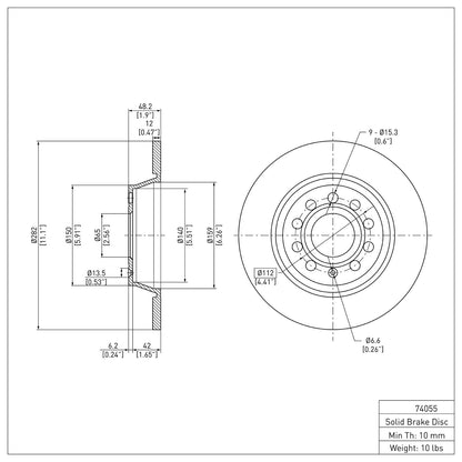 Dynamic Friction Company Disc Brake Rotor 600-74055
