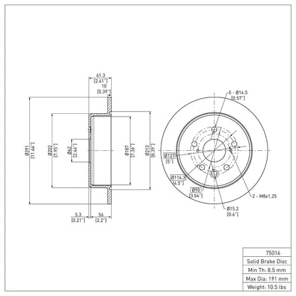 Dynamic Friction Company Disc Brake Rotor 600-75016