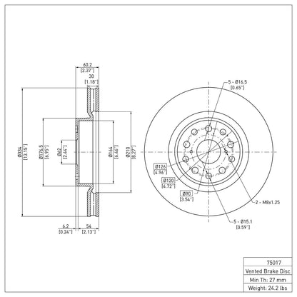 Dynamic Friction Company Disc Brake Rotor 600-75017