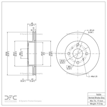 Dynamic Friction Company Disc Brake Rotor 600-76034