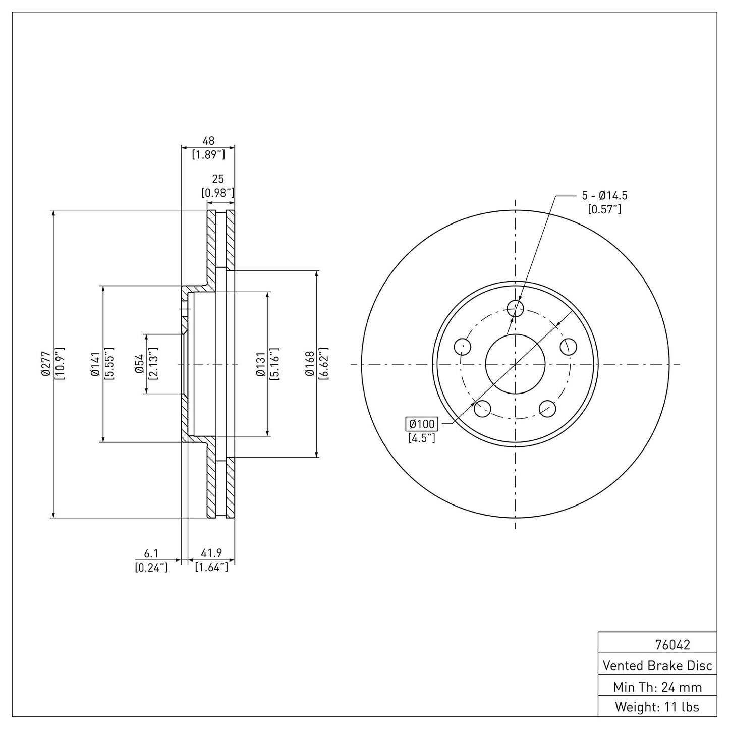 Dynamic Friction Company Disc Brake Rotor 600-76042