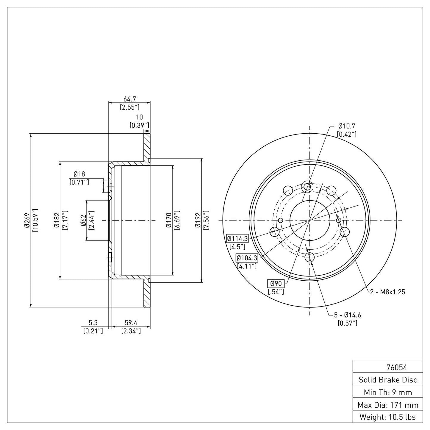 Dynamic Friction Company Disc Brake Rotor 600-76054