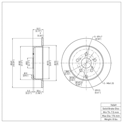 Dynamic Friction Company Disc Brake Rotor 600-76069