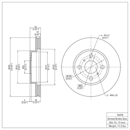 Dynamic Friction Company Disc Brake Rotor 600-76078