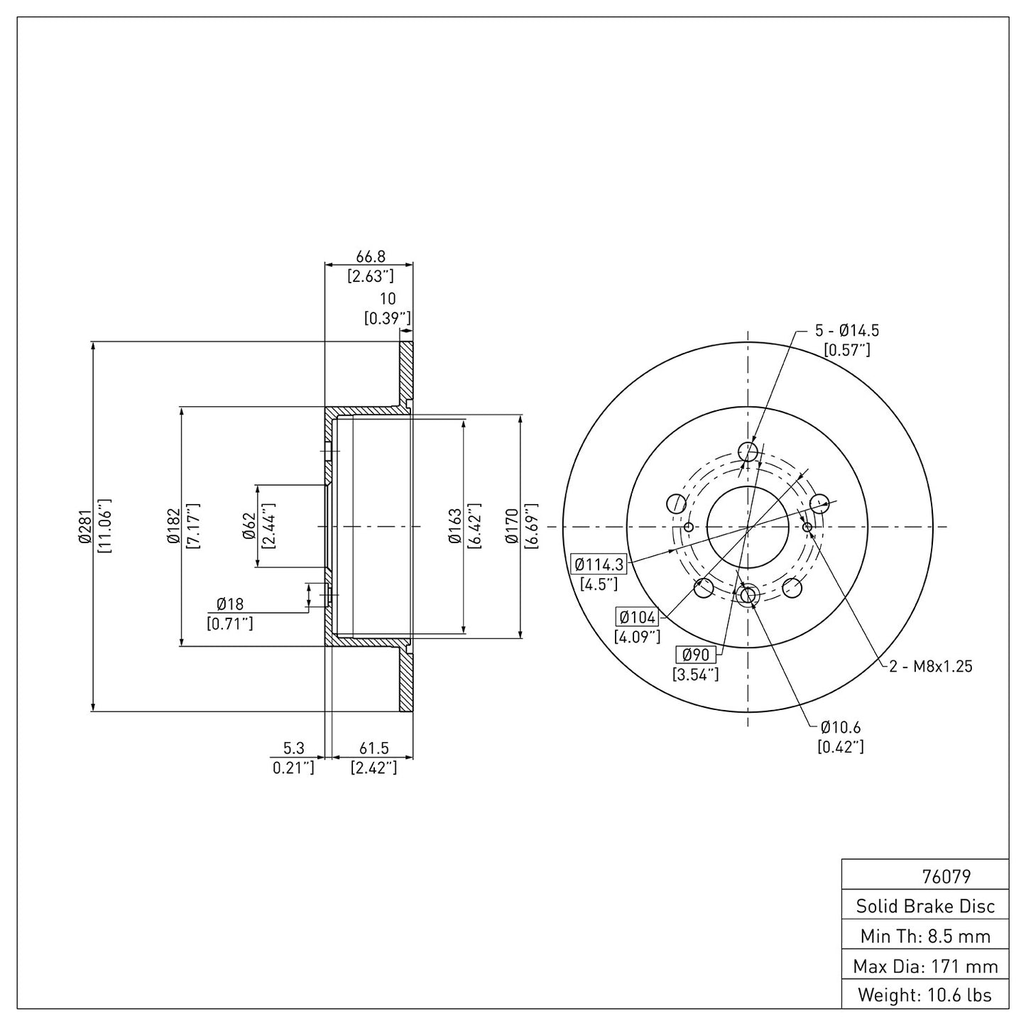 Dynamic Friction Company Disc Brake Rotor 600-76079