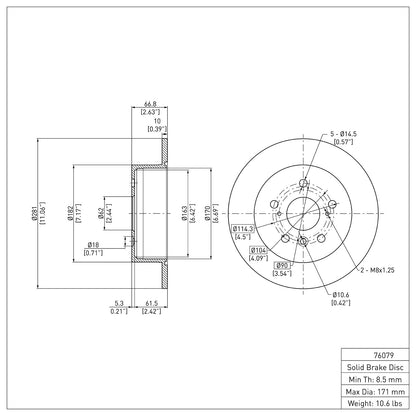 Dynamic Friction Company Disc Brake Rotor 600-76079