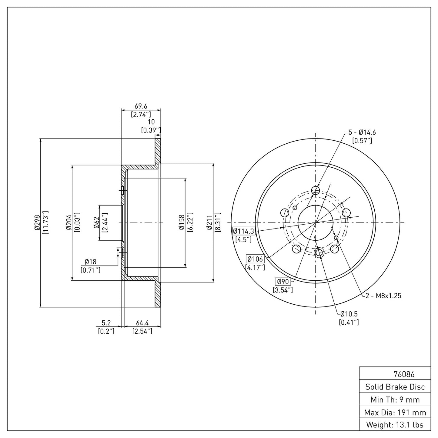 Dynamic Friction Company Disc Brake Rotor 600-76086