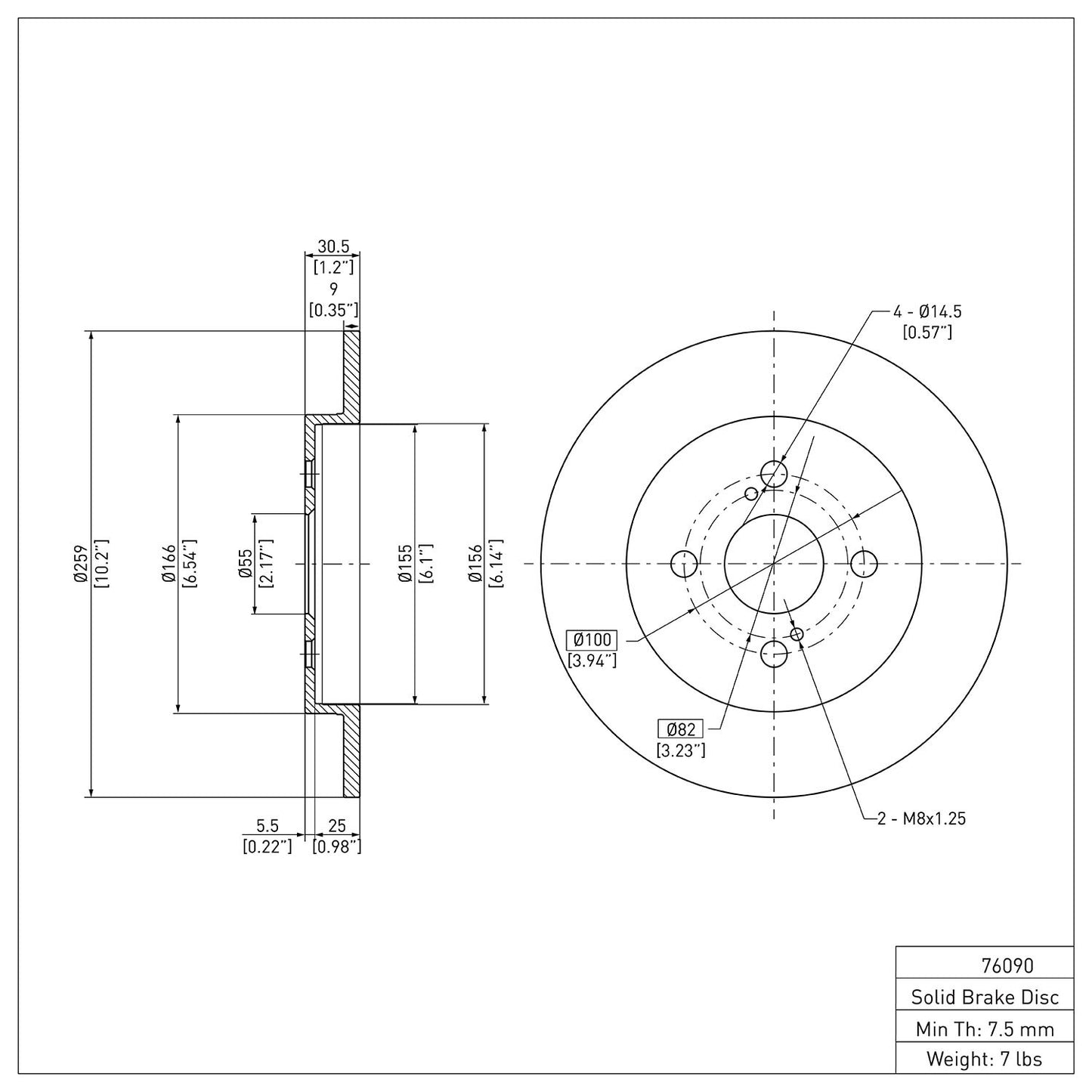 Dynamic Friction Company Disc Brake Rotor 600-76090