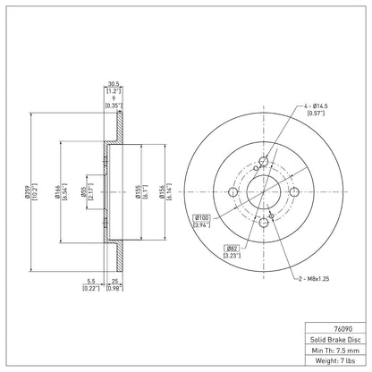 Dynamic Friction Company Disc Brake Rotor 600-76090