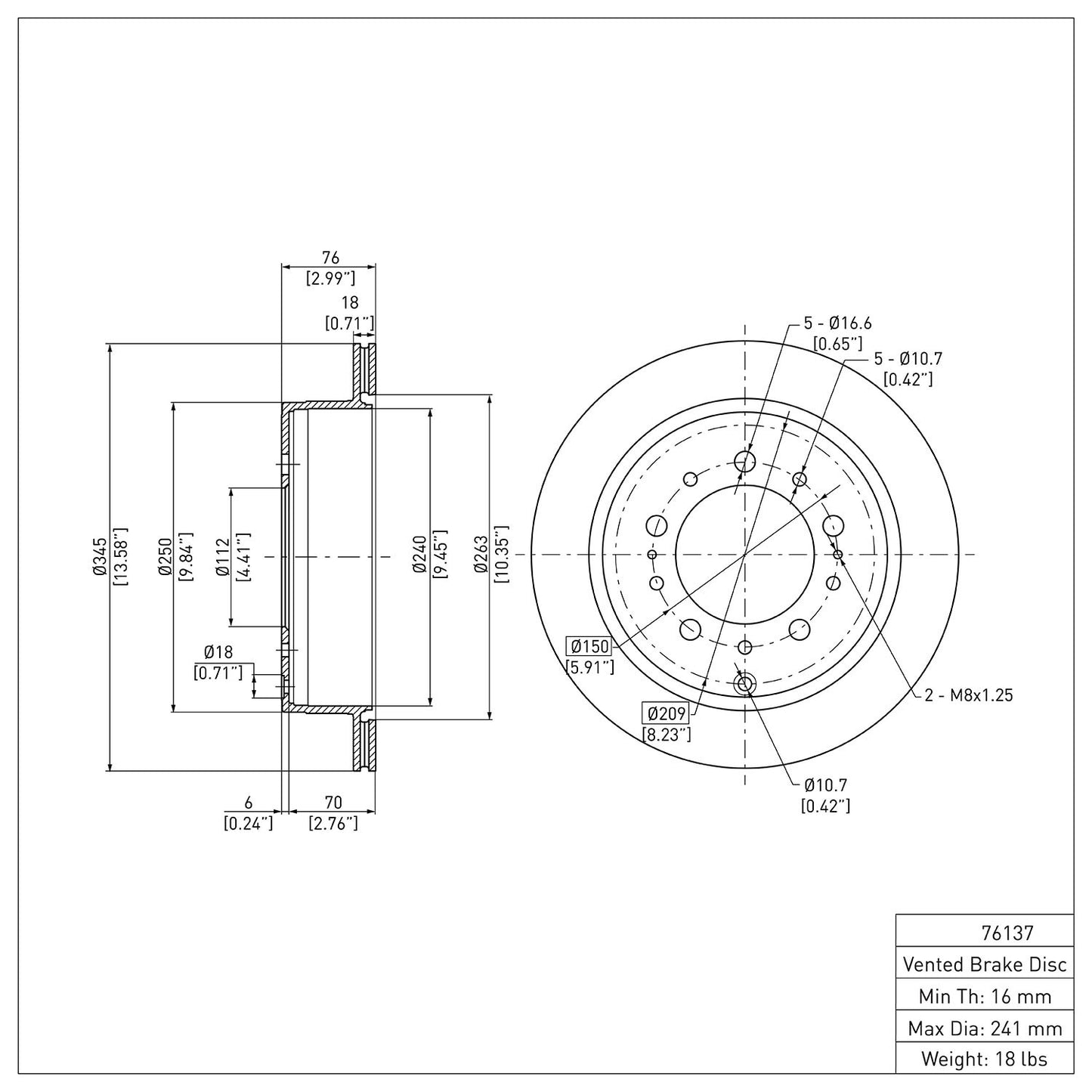 Dynamic Friction Company Disc Brake Rotor 600-76137