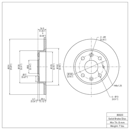Dynamic Friction Company Disc Brake Rotor 600-80023