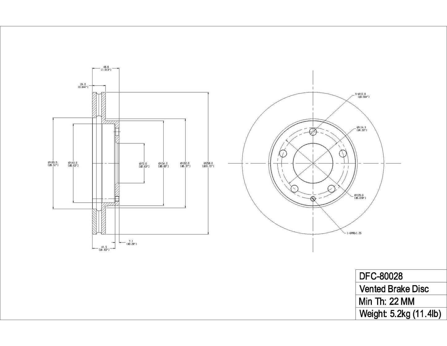 Dynamic Friction Company Disc Brake Rotor 600-80028