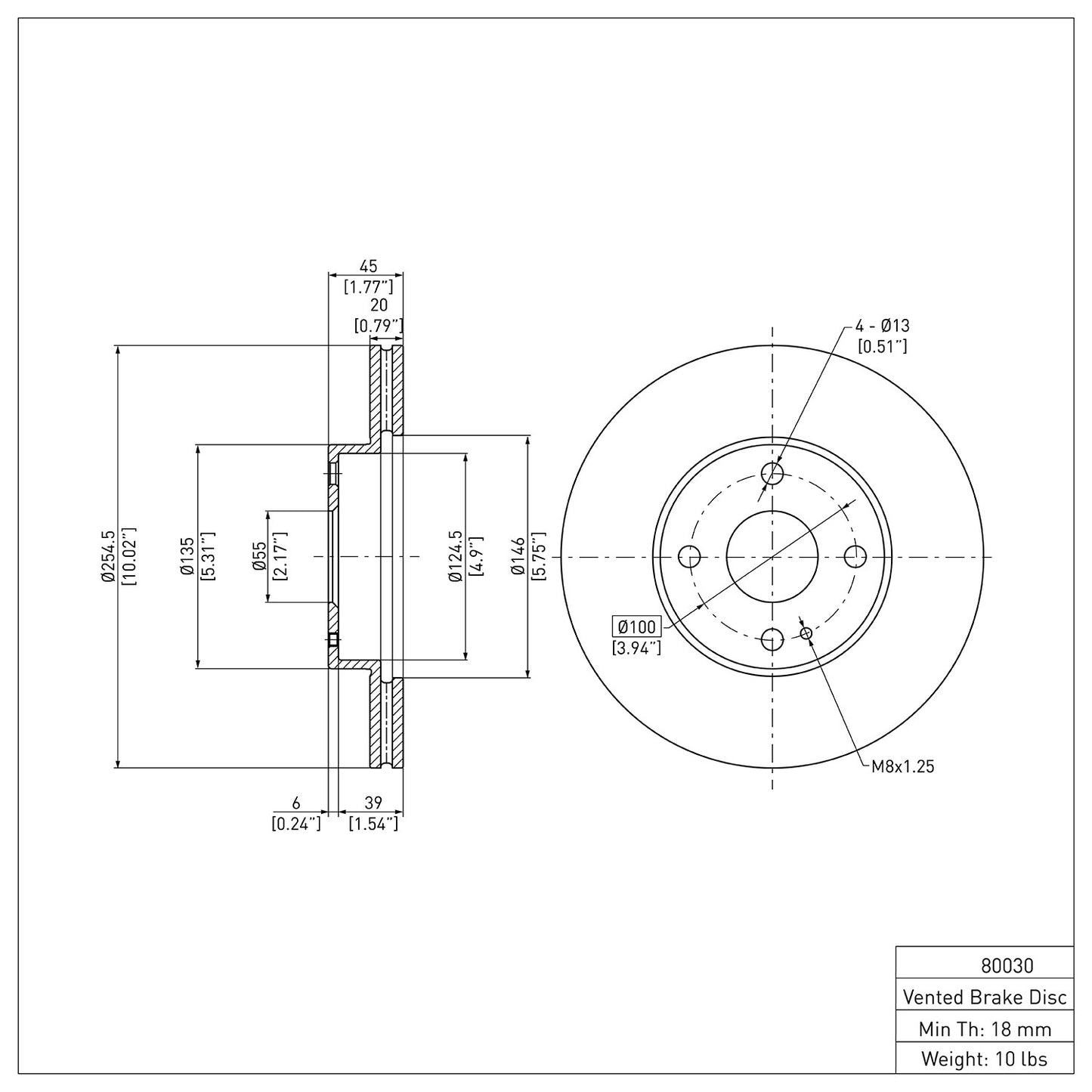 Dynamic Friction Company Disc Brake Rotor 600-80030