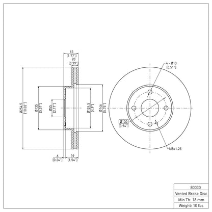 Dynamic Friction Company Disc Brake Rotor 600-80030