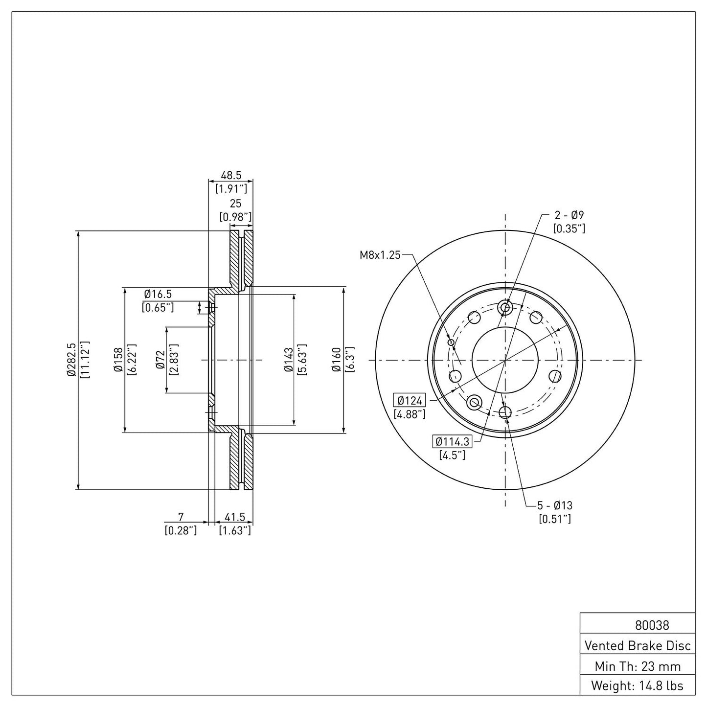 Dynamic Friction Company Disc Brake Rotor 600-80038