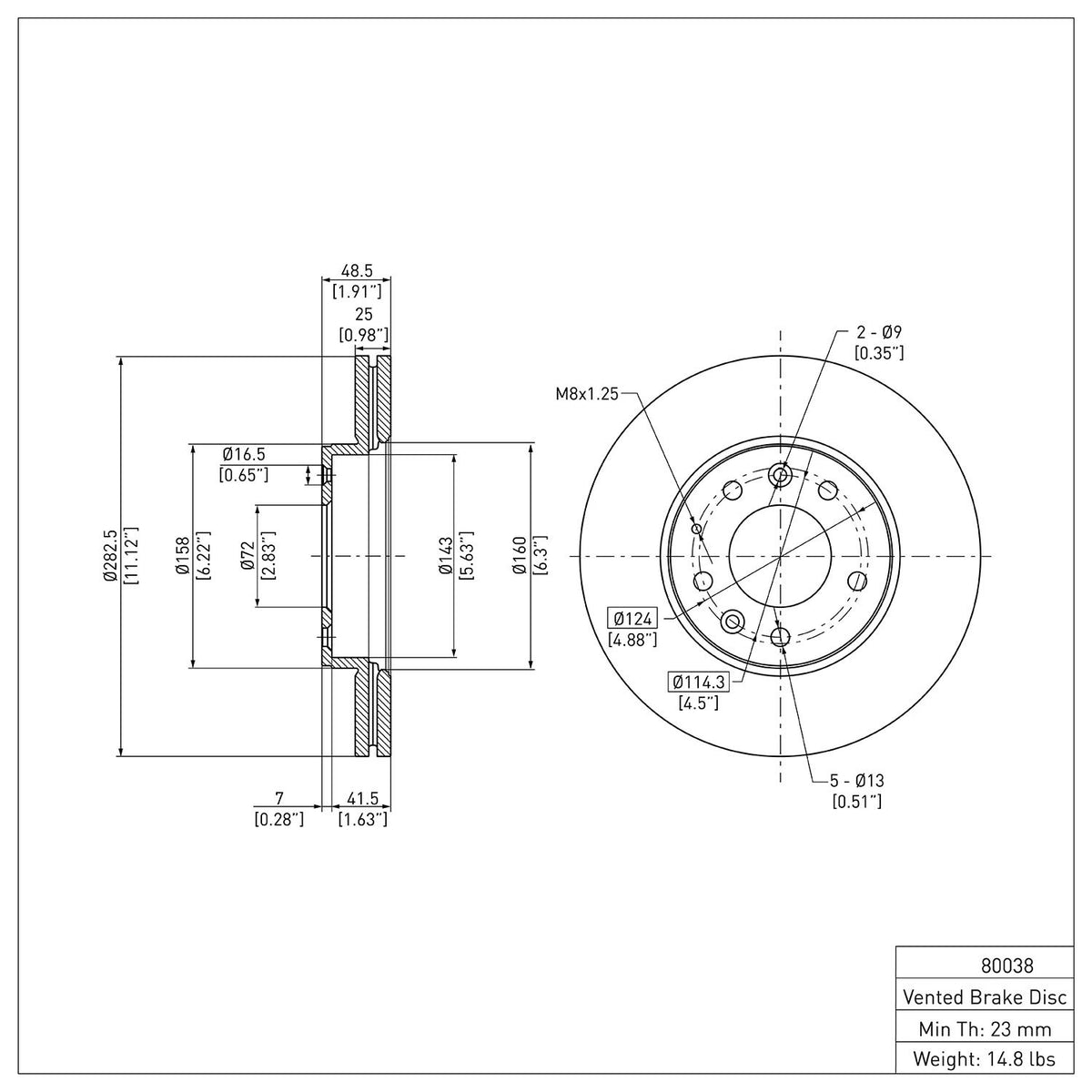Dynamic Friction Company Disc Brake Rotor 600-80038
