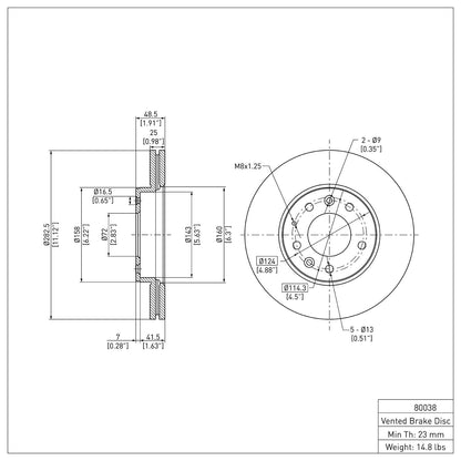Dynamic Friction Company Disc Brake Rotor 600-80038