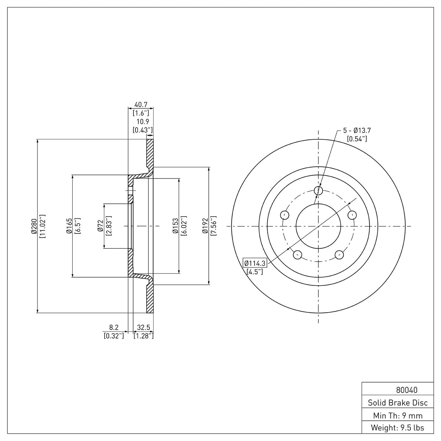 Dynamic Friction Company Disc Brake Rotor 600-80040