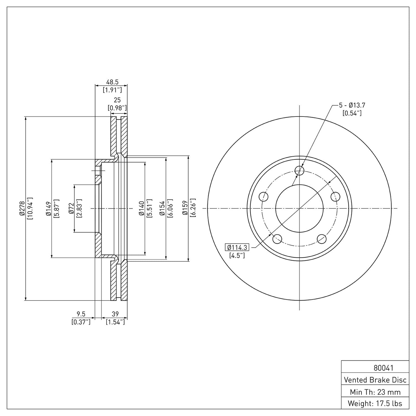 Dynamic Friction Company Disc Brake Rotor 600-80041