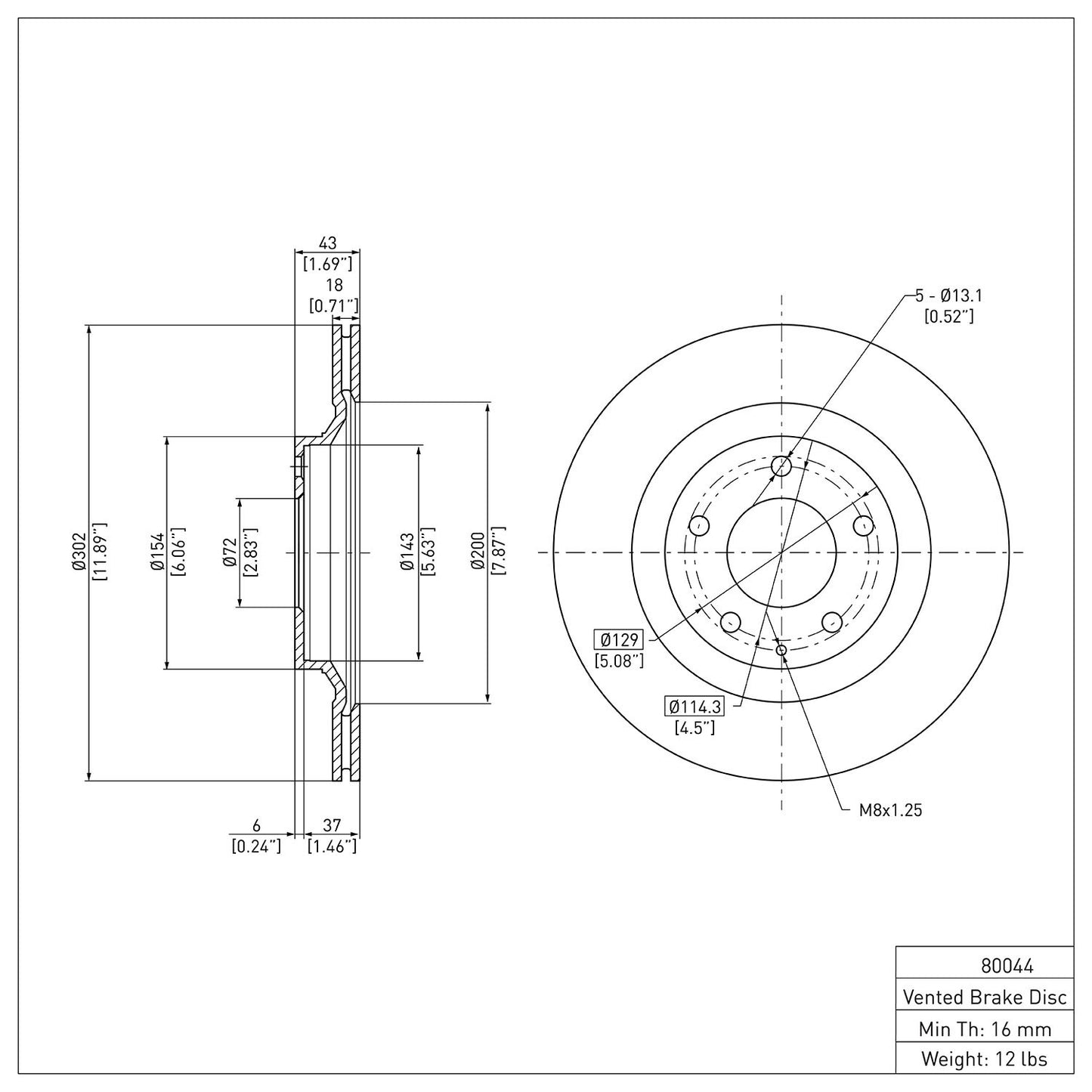 Dynamic Friction Company Disc Brake Rotor 600-80044