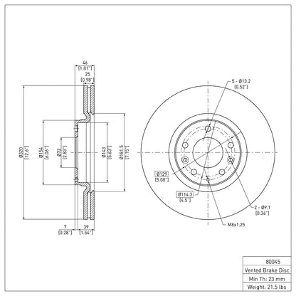 Dynamic Friction Company Disc Brake Rotor 600-80045