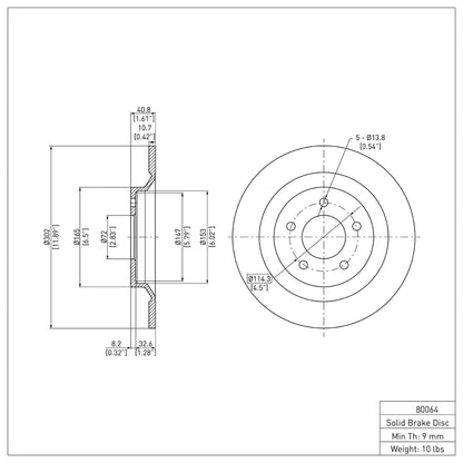 Dynamic Friction Company Disc Brake Rotor 600-80064