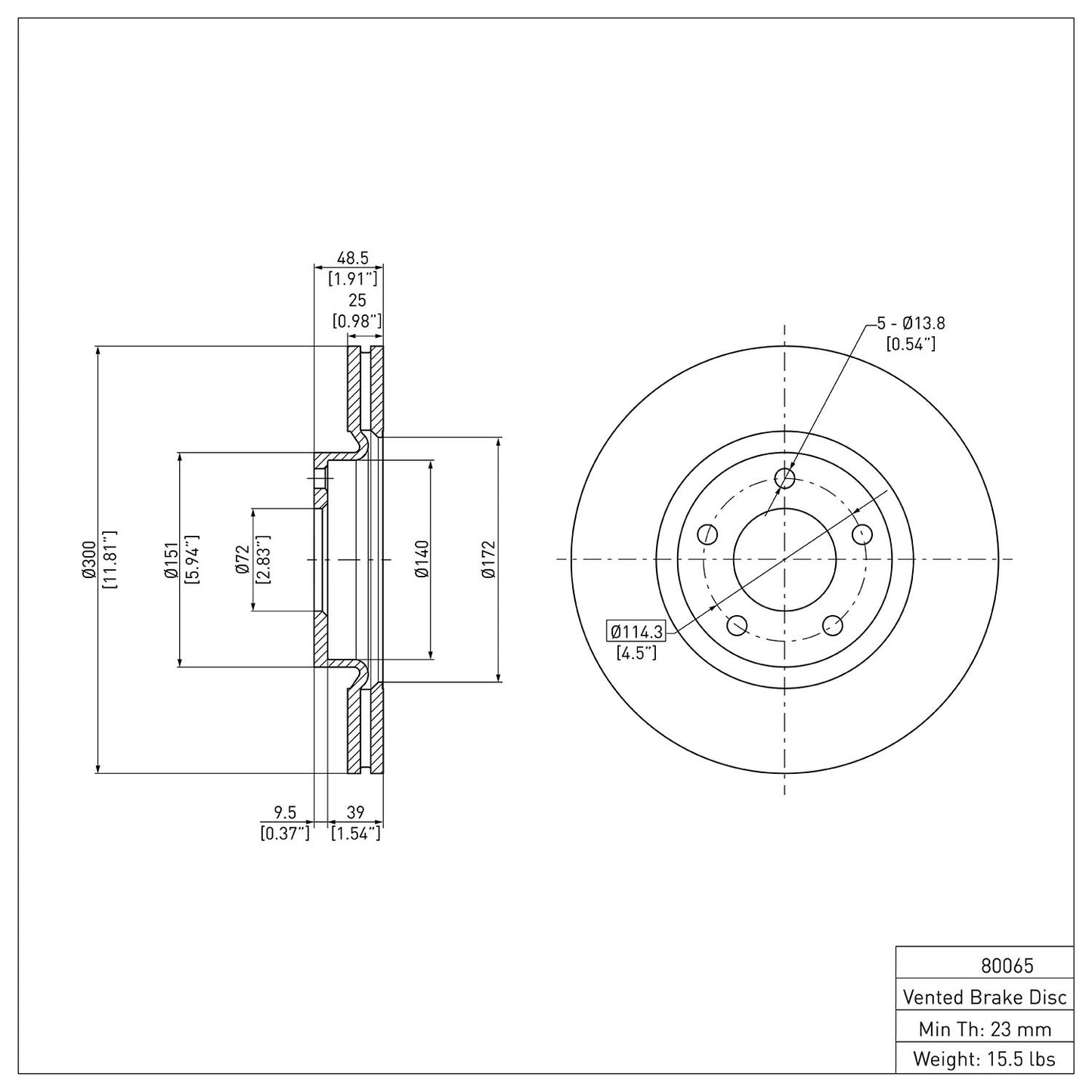 Dynamic Friction Company Disc Brake Rotor 600-80065