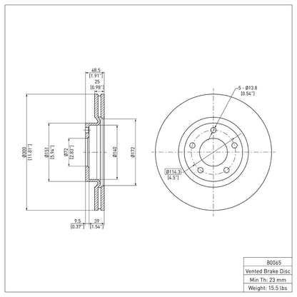 Dynamic Friction Company Disc Brake Rotor 600-80065