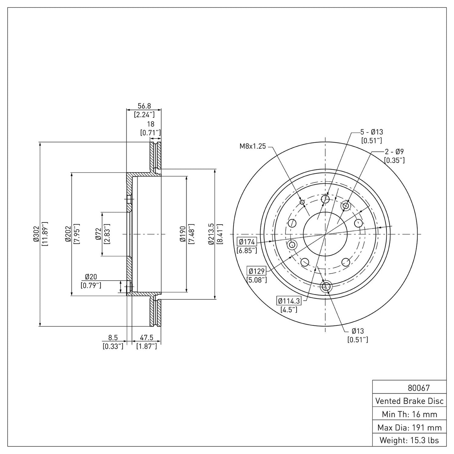 Dynamic Friction Company Disc Brake Rotor 600-80067