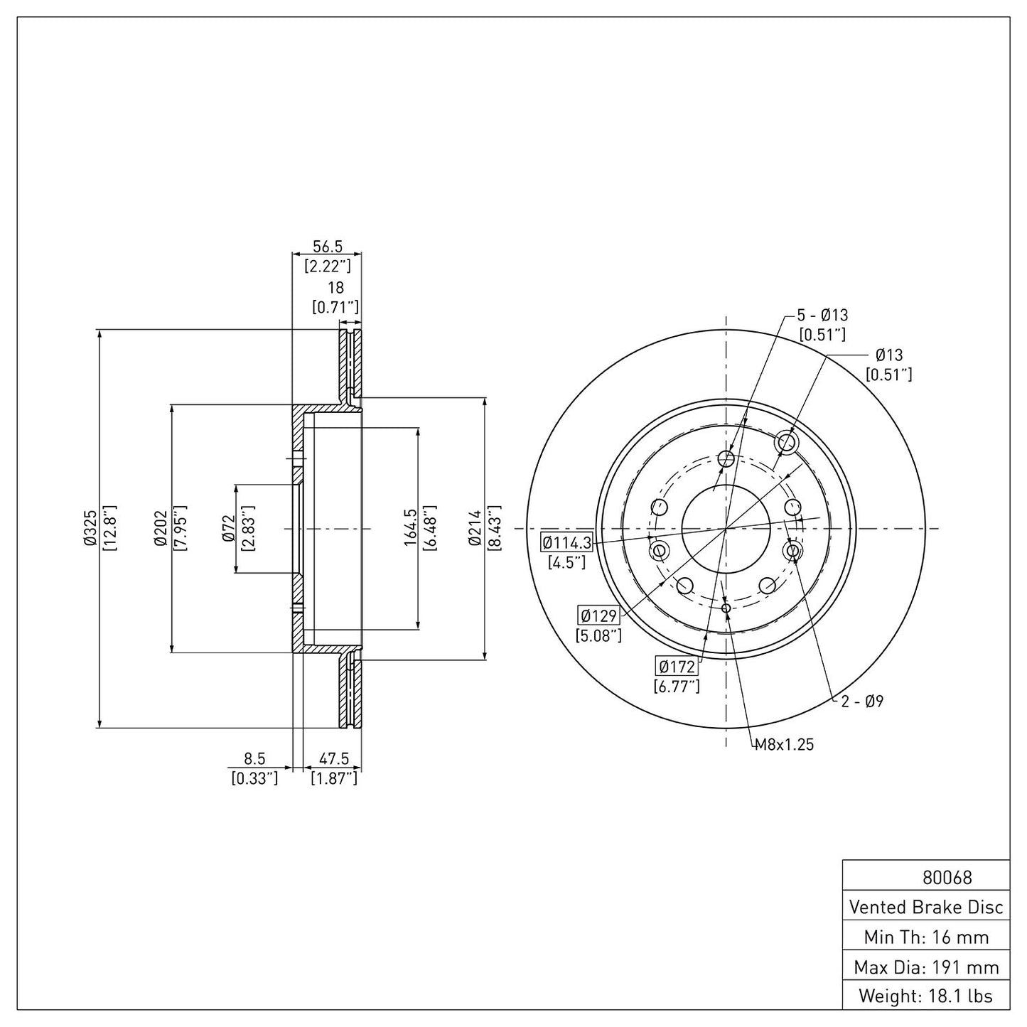 Dynamic Friction Company Disc Brake Rotor 600-80068