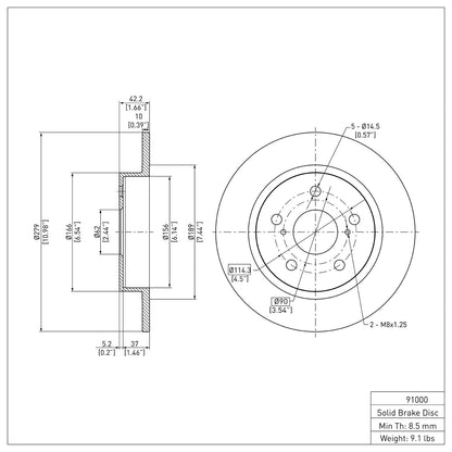 Dynamic Friction Company Disc Brake Rotor 600-91000