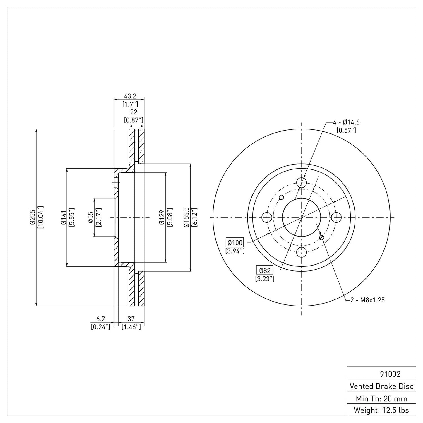 Dynamic Friction Company Disc Brake Rotor 600-91002