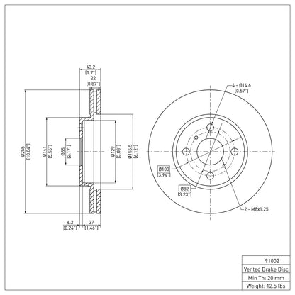Dynamic Friction Company Disc Brake Rotor 600-91002