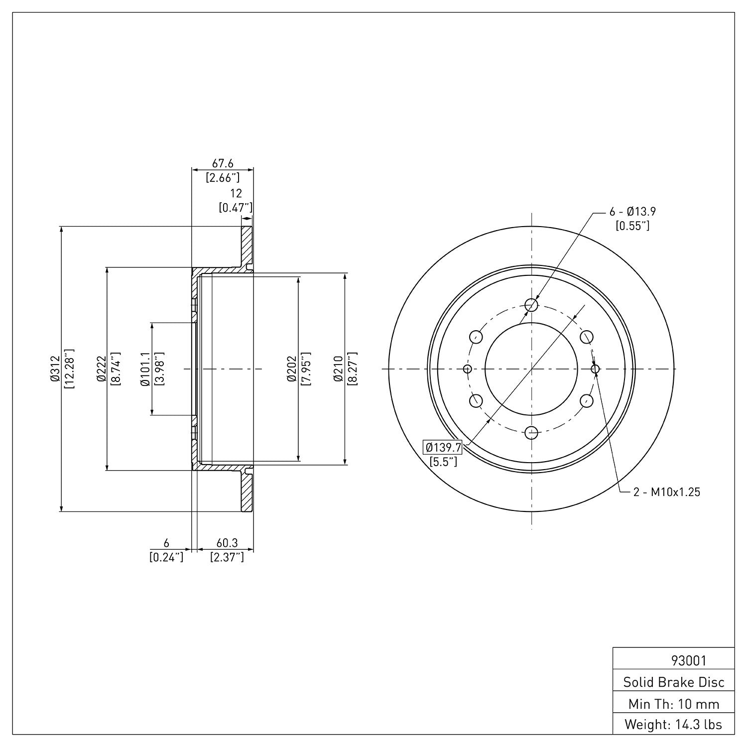 Dynamic Friction Company Disc Brake Rotor 600-93001
