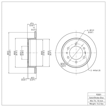 Dynamic Friction Company Disc Brake Rotor 600-93001