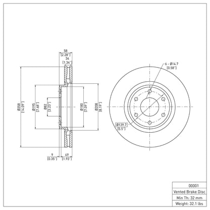 Dynamic Friction Company Disc Brake Rotor 604-00001