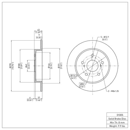 Dynamic Friction Company Disc Brake Rotor 604-01005