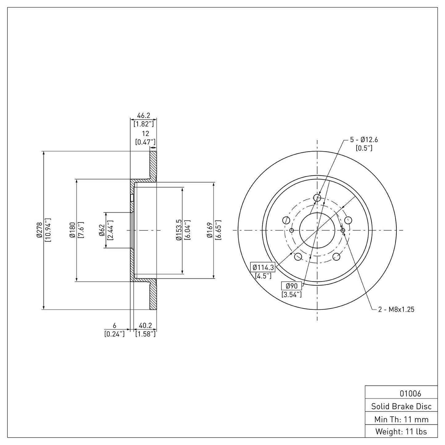 Dynamic Friction Company Disc Brake Rotor 604-01006