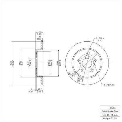 Dynamic Friction Company Disc Brake Rotor 604-01006