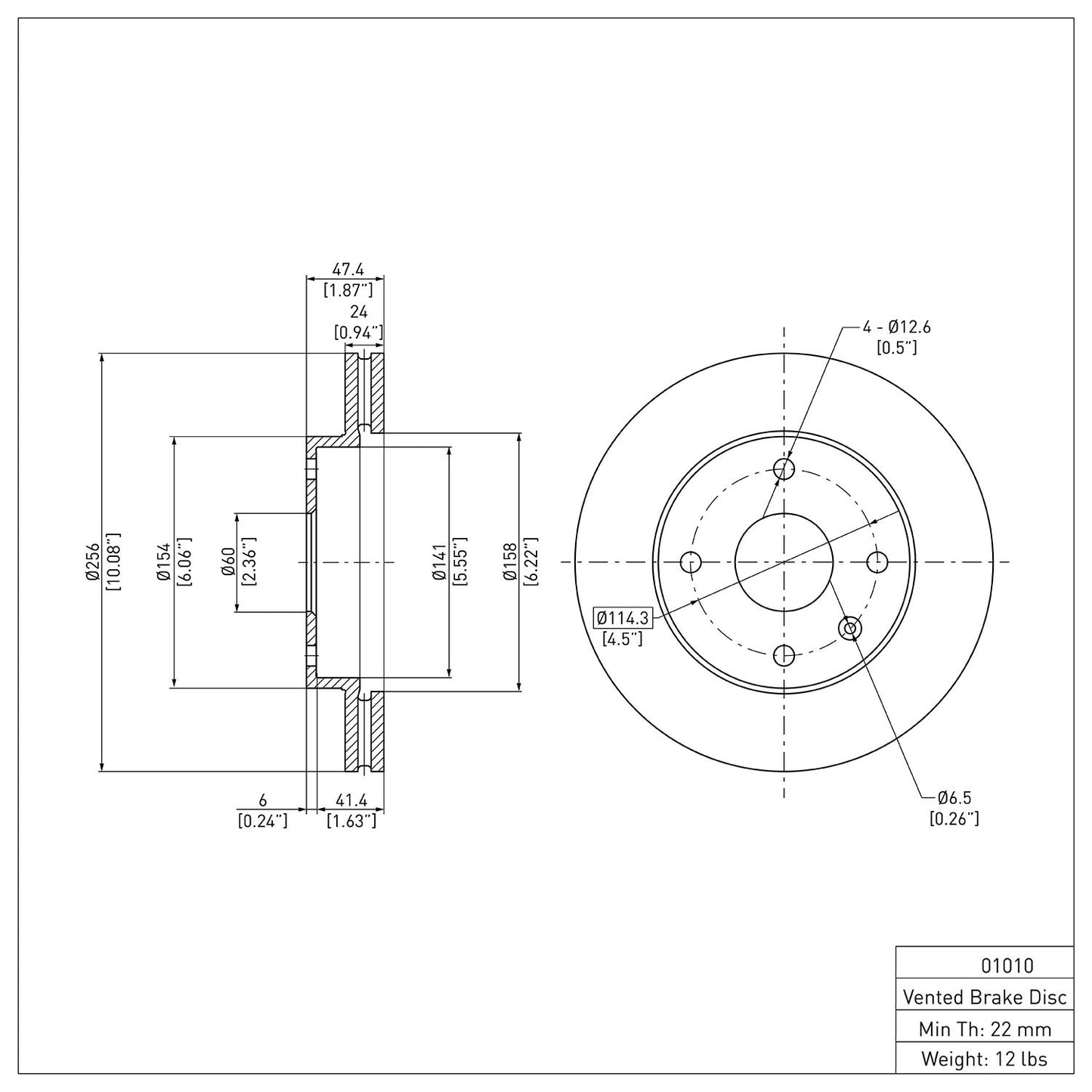 Dynamic Friction Company Disc Brake Rotor 604-01010