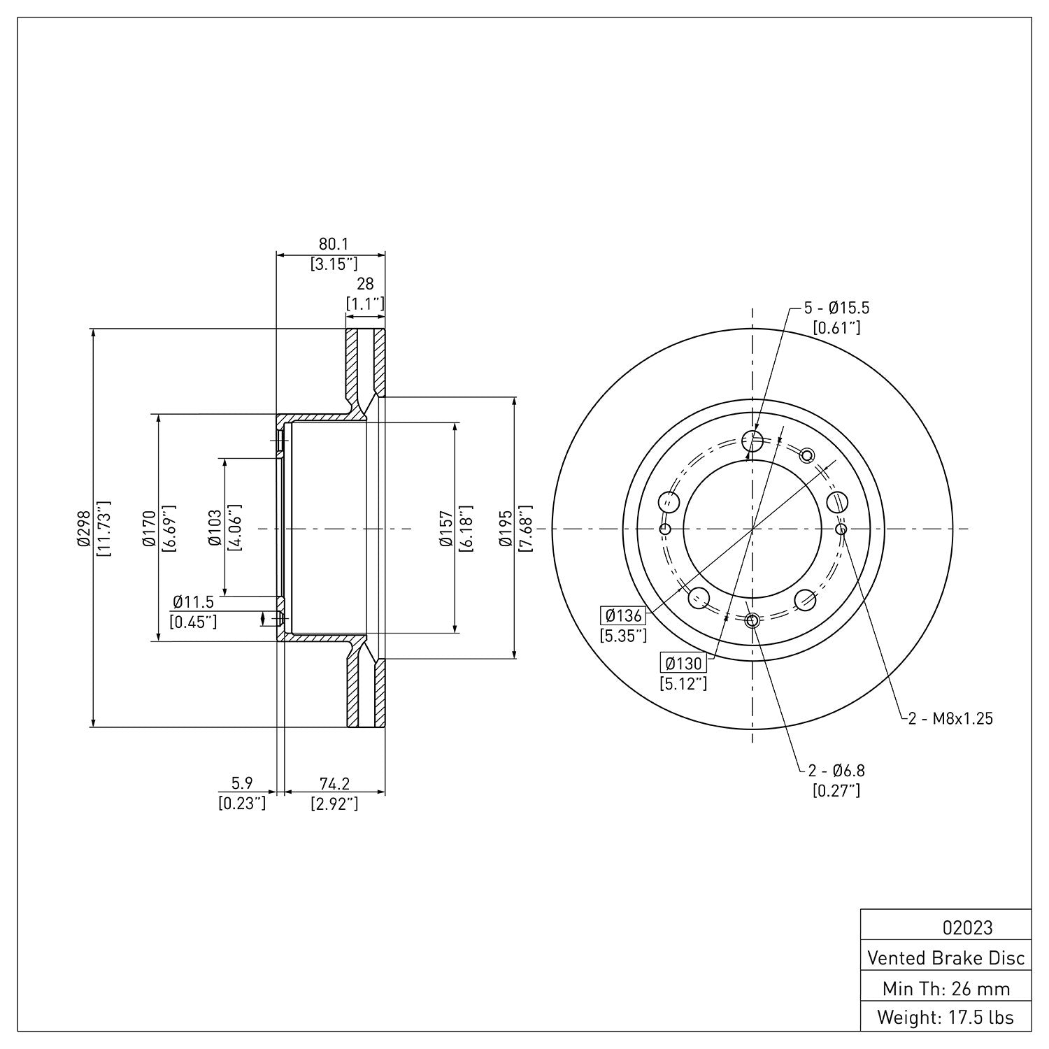 Dynamic Friction Company Disc Brake Rotor 604-02023