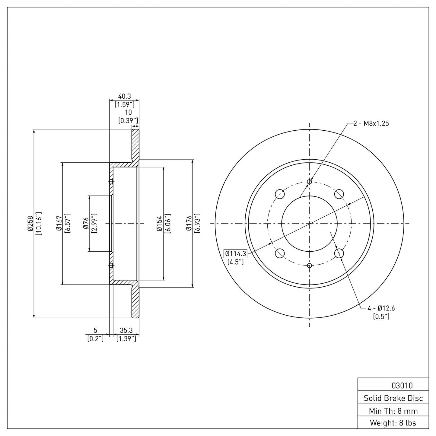 Dynamic Friction Company Disc Brake Rotor 604-03010