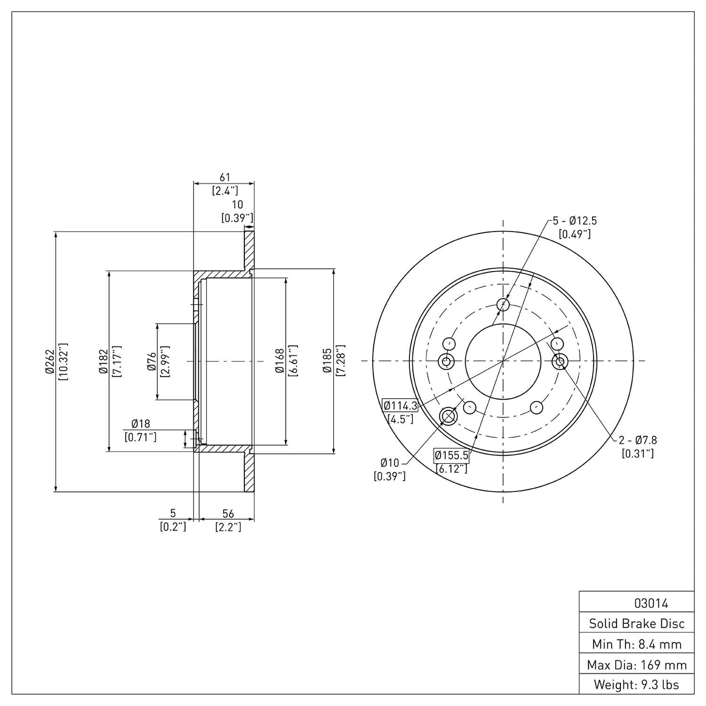 Dynamic Friction Company Disc Brake Rotor 604-03014