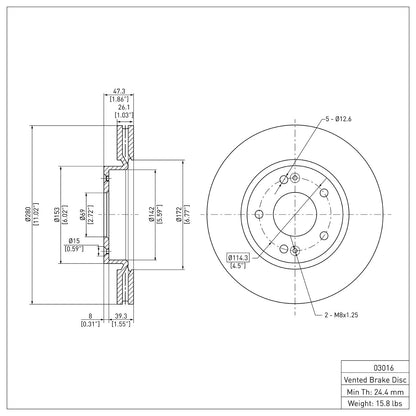 Dynamic Friction Company Disc Brake Rotor 604-03016