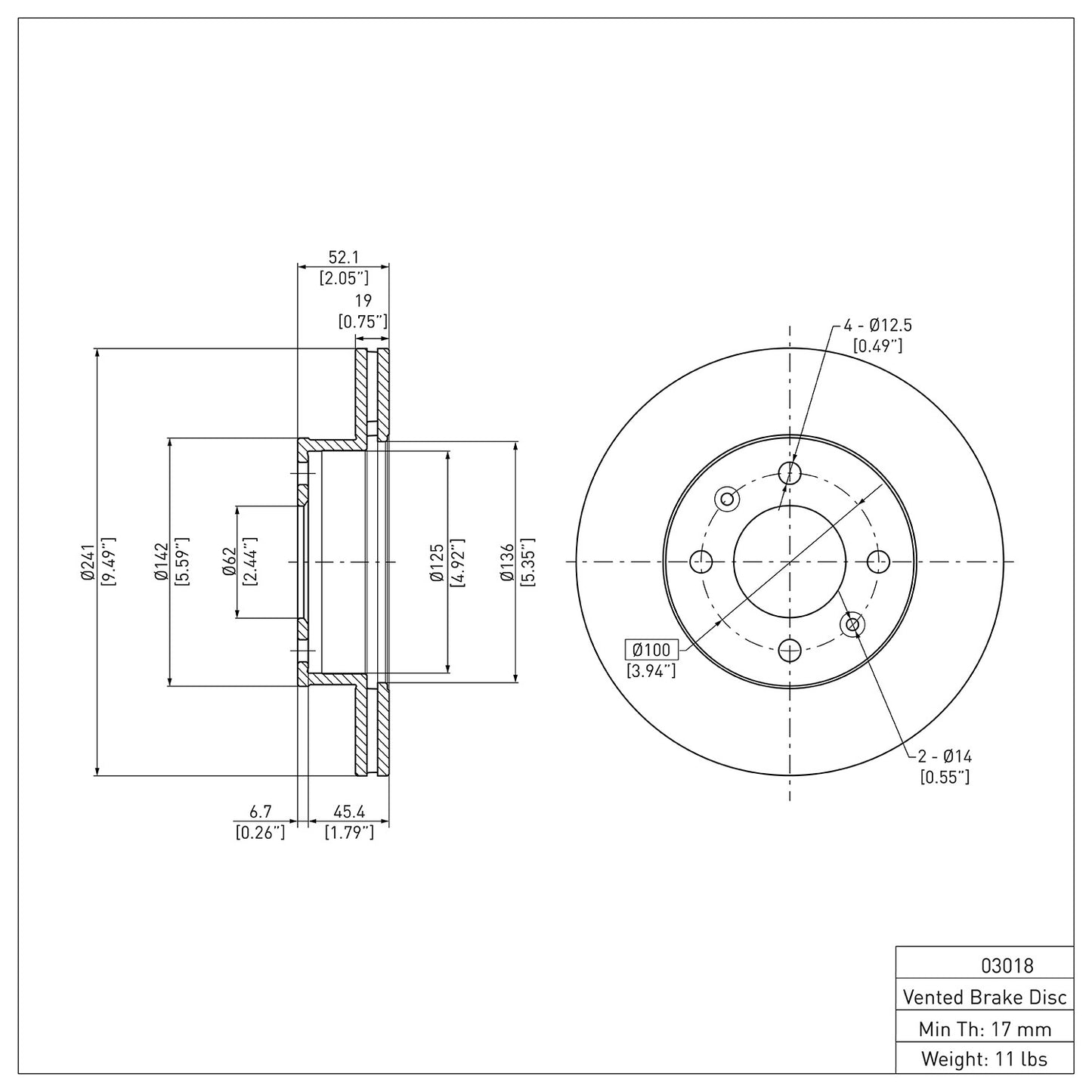 Dynamic Friction Company Disc Brake Rotor 604-03018