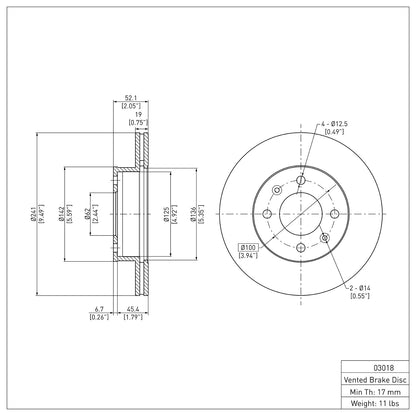 Dynamic Friction Company Disc Brake Rotor 604-03018