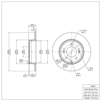 Dynamic Friction Company Disc Brake Rotor 604-03021