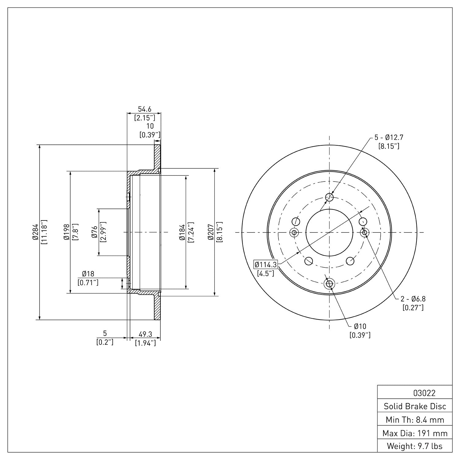 Dynamic Friction Company Disc Brake Rotor 604-03022